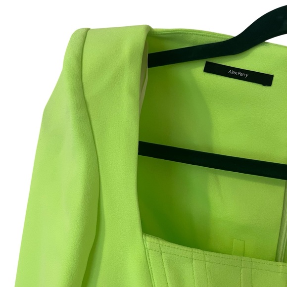 Alex Perry Dale Stretch Crepe Corset Potrait Dress in Lime sz 8 UK 4 US - Picture 3 of 8